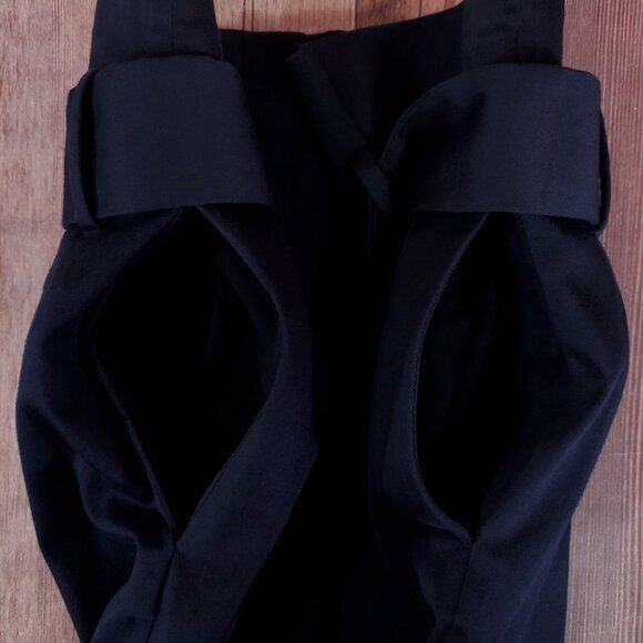 COS Womens Size 4 High Waist Belted Cropped Tapered Pants Navy Blue Minimalist - Picture 6 of 12